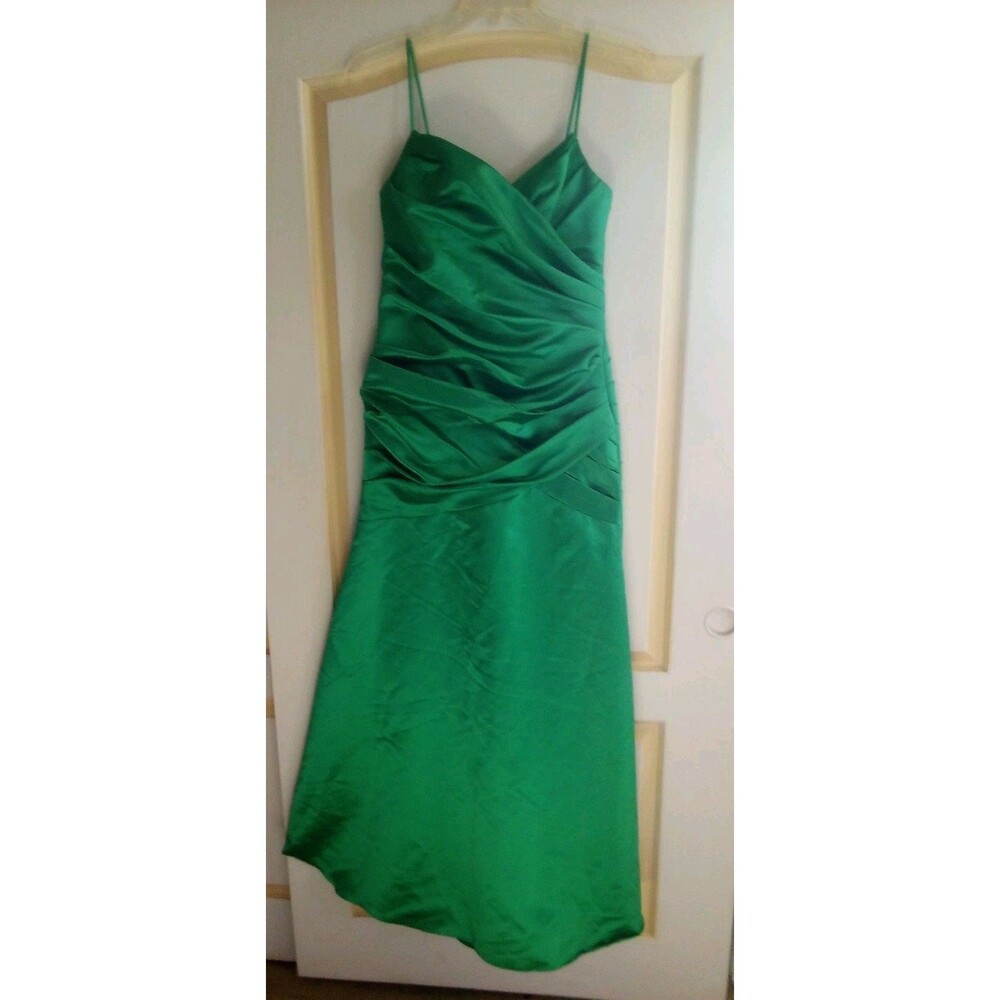 Wtoo Green Mermaid Pleated Sleeveless Ballgown 10 Prom Dress